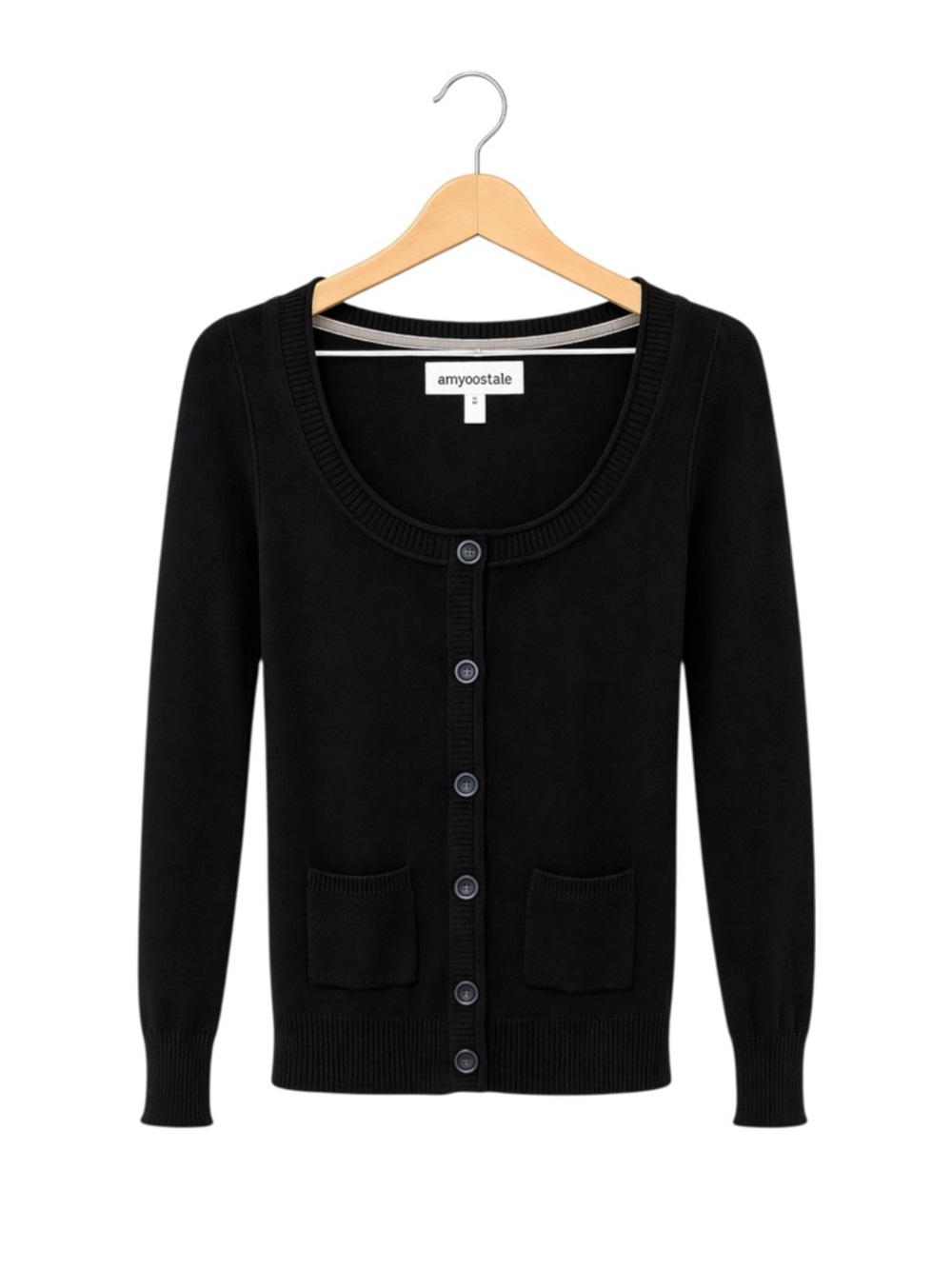 Aeropostale Womens Black Cardigan Medium Minimalist Capsule Essential Classic